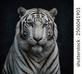 A White Tiger is a rare and majestic variation of the Bengal tiger, distinguished by its striking white fur and black stripes. With its pale coat and piercing blue eyes, the white tiger stands out as 