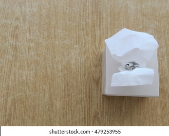 White Tissue Box On The Table Top View