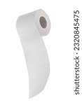 White toilet paper roll unrolling isolated on white with clipping path included 