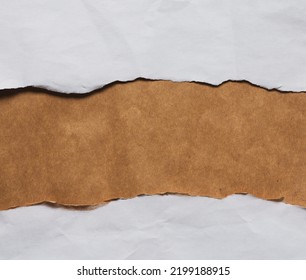 White Torn Paper Background.paper On The Floor.recycle Paper. Space For Text Input.white Back Ground.