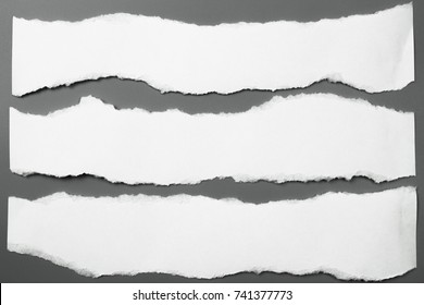 white torn paper on gray background. collection paper rip - Shutterstock ID 741377773