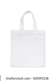 White tote bag canvas fabric cloth shopping sack mockup blank template isolated on white background (clipping path) 