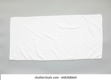 White towel on a gray background