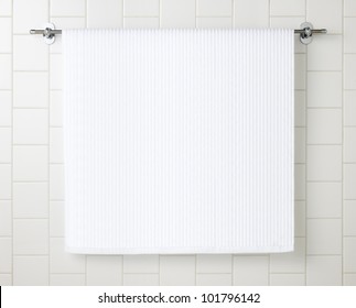 White Towel On Hanger