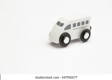 White Toy Car On A White Background