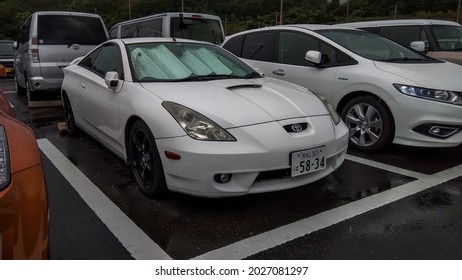 A White Toyota Celica Parked On Stadium Parking Lot Shizuoka Japan September 8th 2018