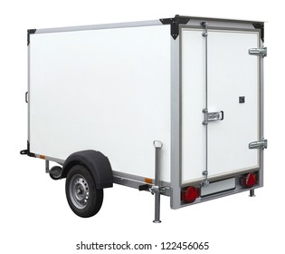 A White Trailer Isolated On White Back