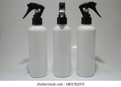 White Trigger Spray Bottle, With White Background.