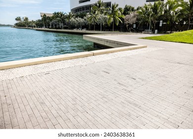 White Tropical building details with walkways by water