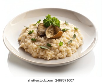 White Truffle Risotto, isolated on white background - Powered by Shutterstock