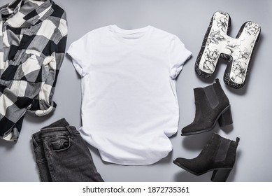 Download T Shirt Mockup Flat Lay Tshirt Images Stock Photos Vectors Shutterstock