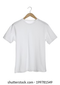 white t shirt in hanger