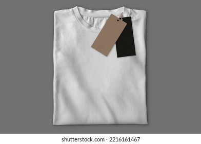 White t-shirt with labels mockup