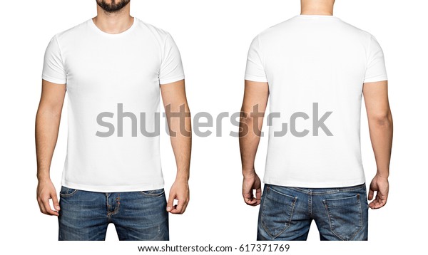 White Tshirt On Young Man Isolated Stock Photo 617371769 | Shutterstock