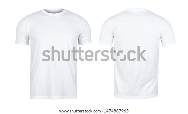 Download White Tshirts Mockup Front Back Used Stock Photo Edit Now 1474887965