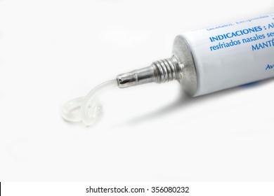 White tube with ointment isolated on a white background