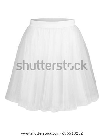 White tulle ballerina skirt isolated