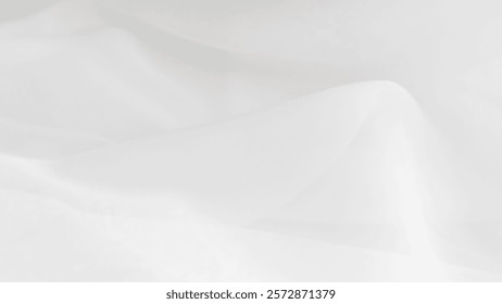 White tulle fabric background close-up, light sheer texture, elegant material
