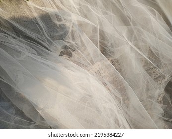 White Tulle Fabric Texture Background