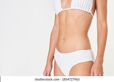 White Two Piece Bikini Mockup Women's Swimwear