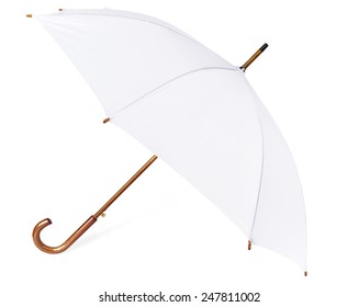 White Umbrella Isolated On White.