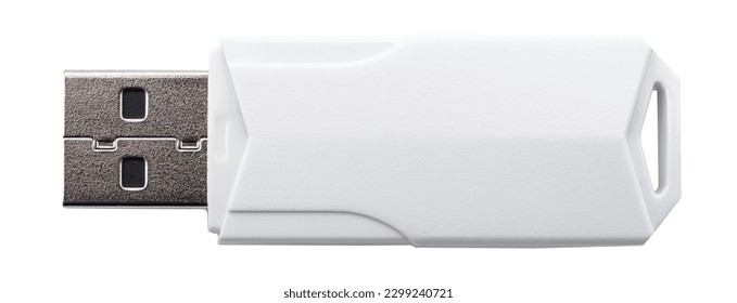 White usb flash drive isolated on the white background