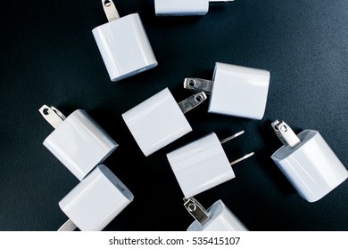 White USB Wall Charger Cube American Type