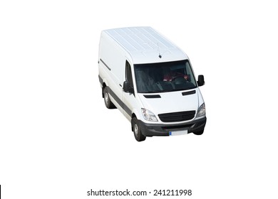 A White Van Isolated On A White Background