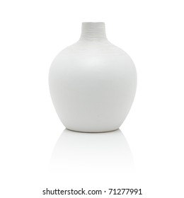 White Vase, Isolated On White