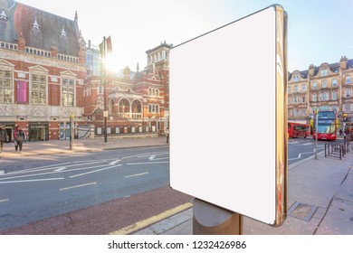 White Vertical Billboard By The Street In The City In London