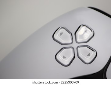 White video console control crosshead, grayish white background