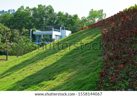 White villa on the side of the hill