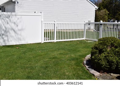 White Vinyl Backyard Fences