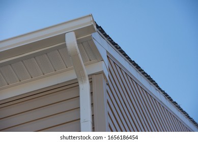 White Vinyl Downspout Gutter System Gutter Stock Photo (Edit Now ...