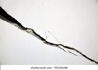 White wall damage with crack