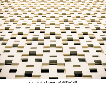 White wall Geometric Pattern facade Architecture details Art background
