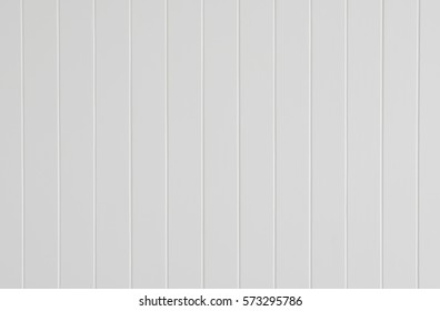 White Wall Wooden Groove Vertical Texture. Wall Panel Spray White Color Design Of Decoration.