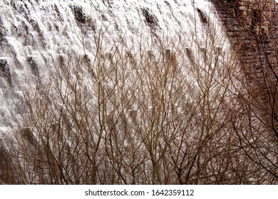 White Water Running Down Dam Wall