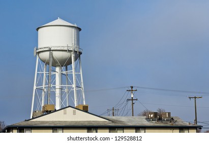 White Water Tower In The City