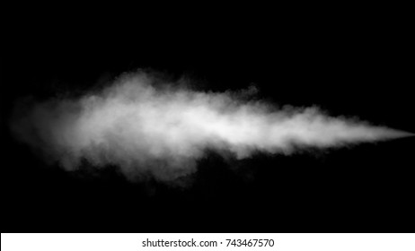 White Water Vapour On A Black Background. Close-up Shot