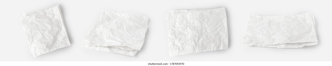 White wax coated paper creased sheet for butcher isolated on white background with clipping path