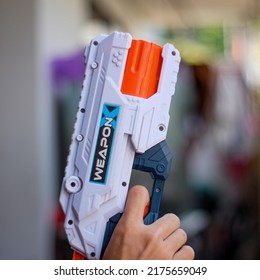 white weapon with blurred background 