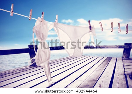 white wear on wooden pier and sea 
