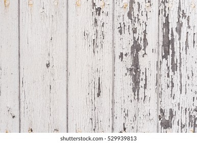 White Weathered Wood Background Texture.