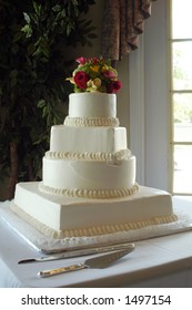 white wedding cake