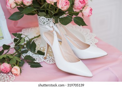 pink satin shoes wedding