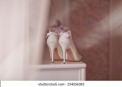 White wedding shoes for women.
