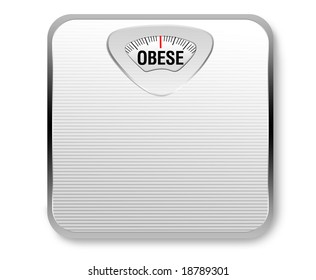 A White Weight Scale With The Word 