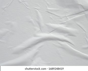 White Wet Crumpled Paper Texture Background