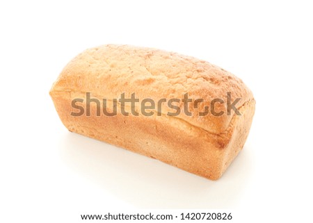 White wheat bread isolated on white background. Bakery products